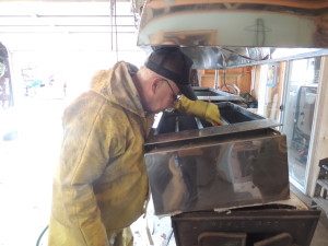 Starting the dirty job of cleaning the evaporator.