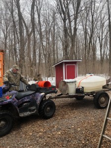 Bill with our sap collection rig.