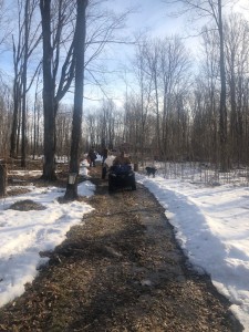 Heading out for the day. Bill driving, Brad and Jimmy following, Otis keeping a watchful eye.