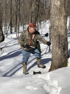 Brad tapping and Otis supervising.