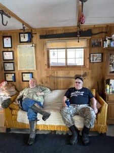 Jimmy and Lloyd enjoying coffee and a conversation.