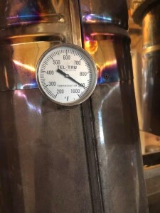 The stack temperature got up to 900° today. The sign of a good boil!
