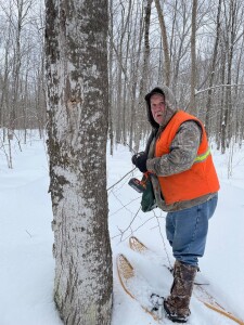 Tapping on snowshoes!