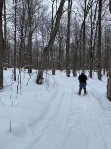 Slow going in the deep snow.